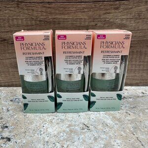 Lot of 3 Physicians Formula Refreshmint Eye De-Puffer Gel Cucumber Bamboo
